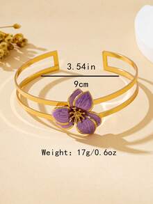 Vòng tay tối giản, có thể điều chỉnh, thời trang. - Màu tím hai lớp - Xem 6