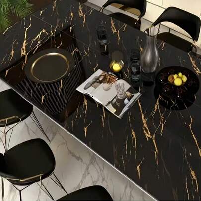 Commercial Restaurant Tabletop Decor, Oil & Heat Resistant Marble Pattern Wallpaper, Oil-Proof & Heat-Resistant Sticker For Cabinet & Stove, Removable & Easy To Apply Adhesive Sticker, Suitable For Walls, Tabletops, Window Sills, Ideal For Various Festivals & Parties
