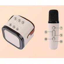 Altavoz Portátil LED con Micrófono, Luces y Sonido Potente - Blanco - Ver 4