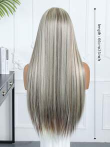 棕色挑染发箍假发，26英寸，耐热合成发箍假发，女士假发，适合各种节日和日常佩戴，是完美的节日礼物。 - 淺灰色 - 查看 7