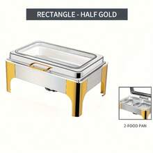 1 Pack 9L Stainless Steel Food Insulation Furnace with Alcohol Furnace, Heated Water Insulation Furnace, Large Transparent Pot Cover, Used for Banquets, Restaurants, Parties, Only for cooking - Übersicht 10