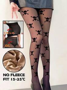 1双女士300克/220克/80克黑色性感透明连裤袜，秋冬季商务性感紧身裤，大码打底裤，保暖内衬连裤袜，保暖打底裤（适合0-15°C） - 黑色 - 查看 4