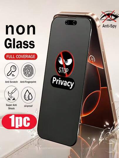 Single-Pack - Matte Anti-Spy Ceramic Screen Protector, Non-Glass Material, Soft Matte Ceramic Privacy Screen Protector, Compatible With IPhone 17/17 Pro/17 Pro Max/17 Air/16/16 Pro/16 Pro Max - Fits Both Sides, Anti-Glare, Suitable For Cafes/Commuting (Anti-Fingerprint + Easy Installation Kit), An Essential Screen Protector For Everyday Use, A Phone Accessory, Compatible With Phone Cases, And A Valentine's Day Gift.
