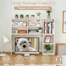 Desktop Bookshelf Organizer With Open Cubbies, Modern Minimalist Desk Storage For Office & Bedroom, Stylish Open Compartment Design, Perfect For Neat Aesthetic Desktop Organization, Ideal For Books, Stationery & Small Decor Items AestheticDesk MinimalistDesktop - B - 查看 4