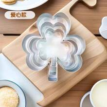 新款不锈钢饼干模具，适用于DIY，枫叶、三叶草形状，烘焙工具，饼干模具，绿色叶子形状 - 葉子三件套 - 查看 7