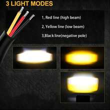 2 Pieces Auxiliary Headlights Dual Color LED Magnifying Lens 3 Modes For Car Motorcycle - A - View 7