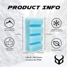 Demon Hyper Ski And Snowboard Wax -Universal Blend For Any Season And Snow Conditions- 106 LB_ 480 Gm Block- Made In USA- No PFAS - White - View 1
