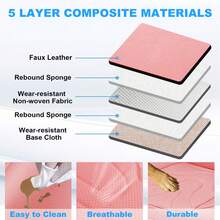 Universal Car Seat Covers Full Set For 5 Seats, Luxury Look Waterproof Scratch-Resistant Breathable PU Leather Front Rear Seat Cushion Protector, Airbag Compatible, Easy To Install Clean Automotive Interior Upgrade Fit For Cars Sedans SUVs Hatchbacks - Hồng - Xem 8