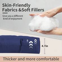 Thickened Adirondack Rocking Chair Cushion, 48 X 19.7 X 4.7, Large Size Seat Cushion, Dark Blue, Single Piece - Multicolor - View 5