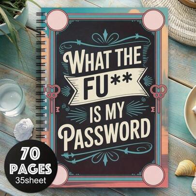 1 Retro Password Manager Notebook | Spiral-Bound With Deep Teal And Beige Security Log, Ideal For Home Office And Travel - Tracks Passwords, Websites, Personal Information | Elegant Cybersecurity Gift For Tech Enthusiasts