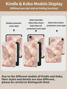 Kingsung Butterfly Pattern Tablet Protective Case, Compatible With 9.7/10.2/10.5/10.9/12.9/Pro 11, 10th Generation, Compatible With Samsung Galaxy Tab S6 Lite 10.4-Inch, Compatible With Kindle Paperwhite 12th Gen 2024, Released In 2022 Kindle (11th Generation), Soft Anti Fall, Intelligent Standing/Automatic Wake-Up/Sleep - Multicolor - View 11