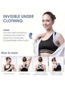 Corrector de Postura Inteligente con Vibración – Soporte Confortable para Espalda y Clavícula - Una pieza - Ver 4