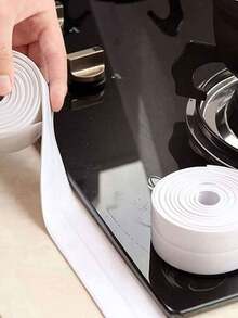 1 Roll (1.5 Meters), Sealing Tape, Grout Sealing Strip, Self-Adhesive Waterproof & Antibacterial Kitchen & Bathroom Sealing Tape, Self-Adhesive For Shower Enclosures, Sealing Strip, Kitchen Sink Splash Guard, Home Renovation Sealing Tool, Suitable For Toilet Gaskets, Around Toilet Bases, Kitchens, Bathrooms, Sinks, Shower Enclosures, Bathtub Edge Protection, PVC Sealing Strip - White - View 3