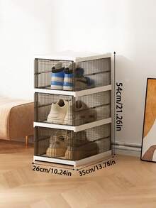 Foldable Shoe Rack With Cover, No Assembly Required, Suitable For Renters, Sneaker Enthusiasts, Universal Shoe Storage Furniture For Bedroom, Dorm, Living Room, Entryway - White - View 13