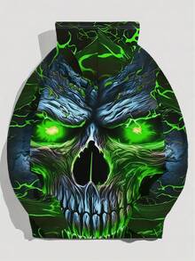 Men'S Casual Hoodie Featuring A Skull Graphic With Green Fangs And Surrounded By Green Flames, Creating An Eerie Vibe. Suitable Everyday Outings And Casual Gatherings, This Loose-Fitting Pullover Hoodie Is Versatile - styie1 - Xem 5