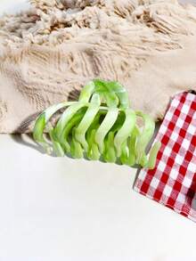 1个/8个装大理石纹休闲ABS塑料大理石南瓜发夹，高品质多功能鲨鱼爪发夹，女士适用 - 彩色 - 查看 4