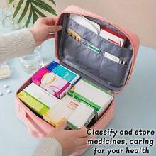 1pc/2pcs Portable First Aid Kit, Mini Medical Bag, Home Medicine Storage Box, Reusable Pill Case, Durable Zipper Medical Pouch For Home, Travel, Camping, Hiking, Work And School. Ideal Outdoor Emergency Survival Kit, Health And Pandemic Prevention Medicine Storage Bag. Suitable As A Gift For Family And Friends On Mother's Day, Father's Day, Halloween, Thanksgiving, Christmas, New Year And Valentine's Day. - TB0623 - View 12