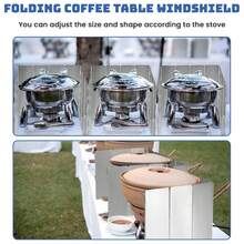 10pcs/12pcs/14pcs/16pcs Windshield Plates, Camping Stove Windshield, Insulation Plate Windshield, Stainless Steel Foldable Outdoor Windscreen With Drawstring Bag - Silver - View 5