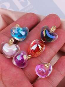 10pcs 19mm Heart Shaped Pendant, DIY Jewelry Making, Valentine's Day - Multicolor - View 6