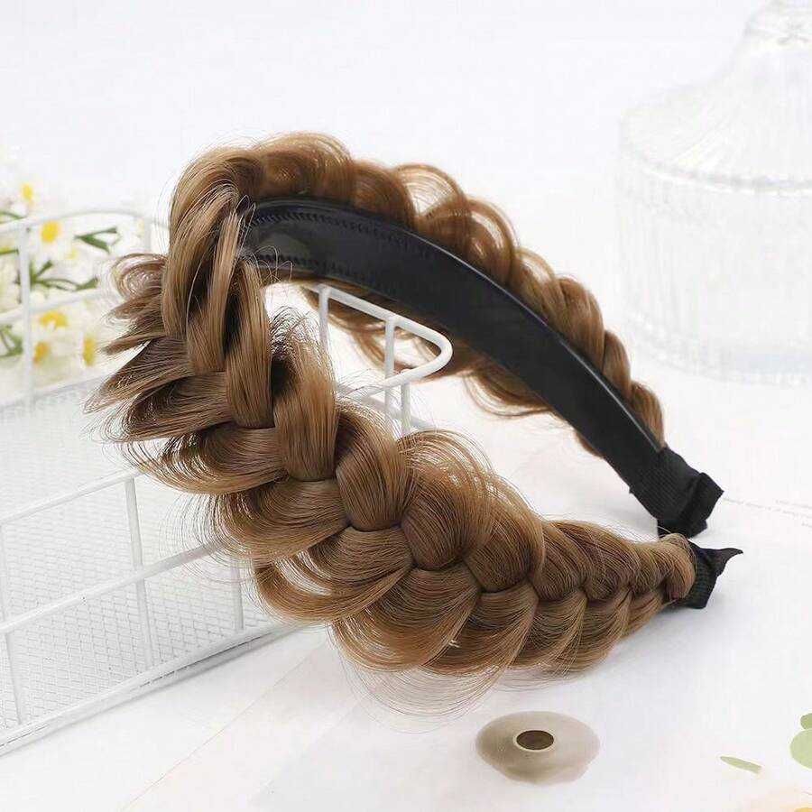 3PCS Elegant Bohemian Style Braided Wig Headband, Non-Slip Teeth Design, Hair Accessory For Women Hairband Hair Hoop ,Head Piece ,Hair Accessories Head Accessories - 10D - Xem 1
