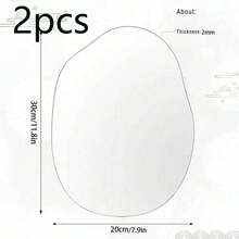 1/2pcs Large Asymmetric Acrylic Self-Adhesive Mirror, 2mm Thick, Frameless Decorative Mirror, Suitable For Vanity, Bathroom, Bedroom And Wall Decor - Multicolor - View 10