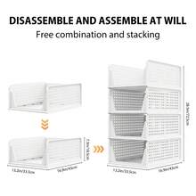 7Sevenjokers 4pcs Stackable Wardrobe Storage Boxes, White Clothing Organiser Bins, Modular Cabinet Drawer Dividers, Multifunctional Under Sink & Drying Rack Storage Solution For Home - 查看 3