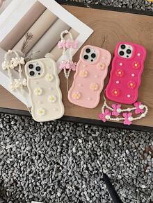 1个DIY雏菊马卡龙手机壳，带挂绳，情侣最新热销2025手机壳，适用于三星Galaxy/苹果/ / / - 白色 - 查看 6