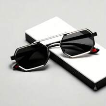 1副复古时尚方形镜框眼镜，男女皆宜，显瘦，高端Y2K风格眼镜 - 彩色 - 查看 5