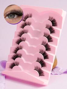 7 Pairs Thick, Long, 3D Curled False Eyelashes - View 4