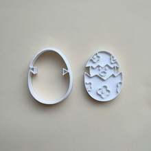 1pc Easter Egg Cookie Cutter Mold, Cartoon Easter Egg Fondant Cookie Cutter, DIY Baking Tool - View 6