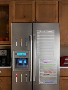 1 Set Magnetic Acrylic Dry Erase Board, Magnetic Adsorption Calendar, Monthly/Weekly Planner, Memo Board, 3D Magnetic Acrylic Fridge Sticker, Handwritten Board - I - View 7