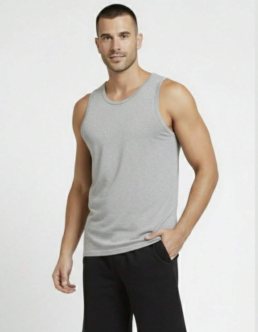 Men Tank Tops - Xám - Xem 1