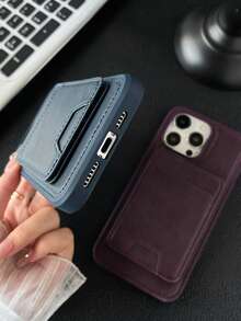 High-Quality Retro 2-In-1 Detachable Phone Case With Independent Card Slot, Compatible With IPhone 17/16/15/14/13/12 Pro/Pro Max, Supports Wireless Charging, Features Credit Card Slot And Stand - Pink - View 10