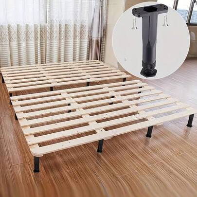 4 piezas de Patas de cama de plástico, Soporte de marco de cama, Patas de cama, Travesaño inferior de cama, Refuerzo de carga, Barra de soporte, Pata central, Pies de gabinete ajustables