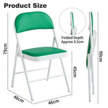 Mcc Direct Folding Chairs, Faux Leather Foldable Chairs With Metal Frame And Padded Seat, Easy To Fold And Store For Home, Office, Dining And Reception (4Pcs) - Green - View 3