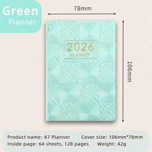 2026 A7 Agenda Book Mini Appointment Book Portable Diary Weekly Planner Notebooks To Do List English Notepad With Calendar - Multicolor - View 17