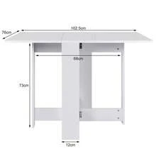 Modern Folding Table, Folding Table For The Kitchen, For Small Spaces, With 2 Folding Leaves, Seats 2-4 People, 102.5 * 76 * 73 Cm - 純白色 - 查看 2