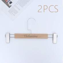 Personalized Thick Wooden Clothes Hanger, Customizable Engraving, Suitable For Bride/Groomsmen Attire, Bridesmaid Gifts, Mother's Day, Father's Day, And Housewarming, Handmade, Solid Wood Material - Wood Color - View 12