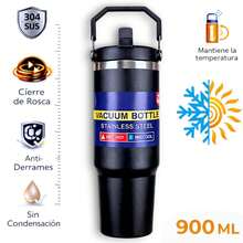 Termo Deportivo De Acero Inoxidable Con Agarradera, FAB-31, 900 ml, Vaso para gym, Termo térmico de acero inoxidable, Vaso con tapa aislante, Termo portátil con agarradera, Botella deportiva con excelente diseño y estilo, botella aislante, 15 colores diferentes, regalo ideal, regalo para hombre, regalo para mujeres, vaso para café, vaso para jugo.. - Rosa Fucsia - Ver 4
