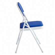 Mcc Direct Folding Chairs, Faux Leather Foldable Chairs With Metal Frame And Padded Seat, Easy To Fold And Store For Home, Office, Dining And Reception (4Pcs) - Blue - View 6