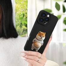 携帯電話ケース - カジュアルなアパレルの柴犬デザインのソフトな保護するケース。  7/8/X/XS/XR/11/12/13/14/15/16 Plus Pro Max Miniに対応。 ガールフレンド、ボーイフレンド、家族、友人へのホリデーや誕生日プレゼントに最适です。 - ブラック - チェックする 4