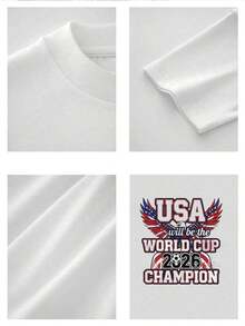 USA World Cup 2026 Champion Men's Graphic Print TShirt Premium Soft  Tee For Game Day,Casual Wear,Or Patriotic Gifts For Soccer Fans & American Sports Enthusiasts – Show Your Support! - 黑色 - 查看 5