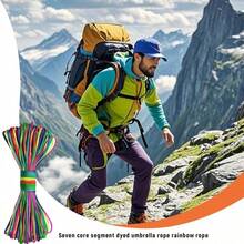10m Colorful Polyester Rope, 4mm Diameter, Multi-Purpose Outdoor Emergency Cord - Multicolor - View 4