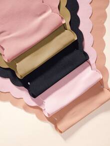 5pcs/Pack Women's Seamless Triangular Panties, Comfortable Silk-Like Fabric, Wavy Hem Solid Color Simple Ladies' Home Triangular Briefs - Multicolor - View 5