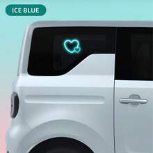 1個太陽能心形霓虹LED車用後窗無線氛圍燈裝飾，熱銷車用LED窗戶發光心形氛圍燈，太陽能內飾霓虹燈USB裝飾，3.7V+300mAh鋰電池 - 多色 - 查看 7