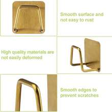 3 piezas Soporte adhesivo de esponja dorado de acero inoxidable, escurridor de esponja de cocina, organizador de almacenamiento de cocina - Dorado - Ver 5