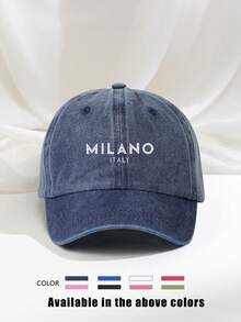 1 件刺绣“MILANO”泰迪羊毛棒球帽，透气可调节高尔夫太阳帽，时尚弧形帽檐太阳帽，男女皆宜，适合所有季节 - 棒球帽 - 查看 20