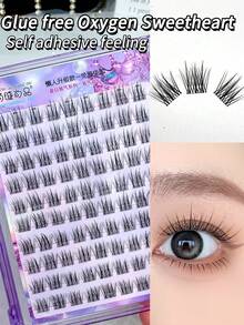 12-13mm Self-Adhesive Oxygen Candy False Eyelashes, Large Capacity, No Glue, Natural Single Cluster, Easy For Beginners And Lazy People To Use, Cartoon Eyelash Cluster, Eyelash Cluster, Single Eyelash, Eyelash, False Eyelash - Black - View 2