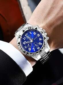 3PCS Men's 3 PiecesWatch Set – Versatile Business-Style Timepieces, Perfect For Gifting! - Multicolor - View 7