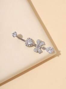 1 pieza Anillo de ombligo de titanio de estilo elegante para uso diario - plata - Ver 5